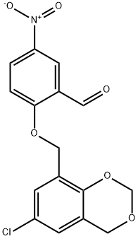 2-[(6-CHLORO-4H-1,3-BENZODIOXIN-8-YL)METHOXY]-5-NITROBENZALDEHYDE Struktur