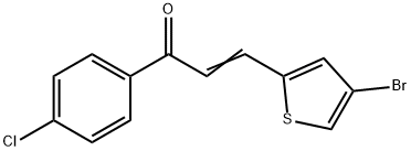 4-Bromo-2-[3-(4-chlorophenyl)-3-oxoprop-1-en-1-yl]thiophene, 1-[(4-Bromothien-2-yl)acryloyl]-4-chlorobenzene Struktur