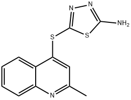 5-[(2-METHYL-4-QUINOLYL)THIO]-1,3,4-THIADIAZOL-2-AMINE Struktur