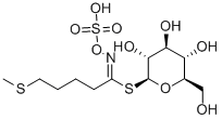 1-S-[1-[(スルホオキシ)イミノ]-5-(メチルチオ)ペンチル]-1-チオ-β-D-グルコピラノース 化学構造式