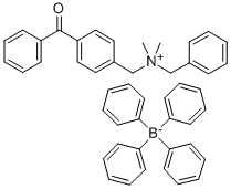 N-(4-[BENZOYL]BENZYL)-N-BENZYL-N,N-DIMETHYL AMMONIUM TETRAPHENYLBORATE 结构式
