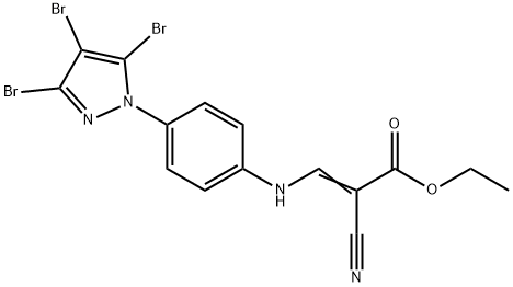 ETHYL 2-CYANO-3-[4-(3,4,5-TRIBROMO-1H-PYRAZOL-1-YL)ANILINO]ACRYLATE 化学構造式