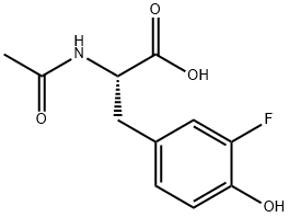2-ACETYLAMINO-3-(3-FLUORO-4-HYDROXY-PHENYL)-PROPIONIC ACID 化学構造式