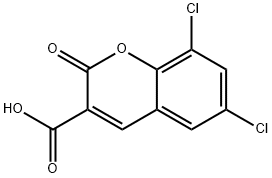 6,8-二氯-2-氧代-2H-苯并吡喃-3-羧酸,2199-86-2,结构式