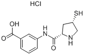 3-[(2S,4S)-4-巯基吡咯烷-2-羰酰胺基]苯甲酸盐酸盐 结构式