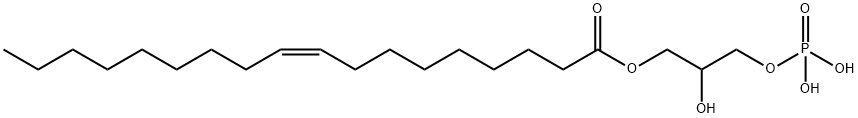 (Z)-9-オクタデセン酸2-ヒドロキシ-3-(ホスホノオキシ)プロピル 化学構造式