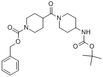 4-(4-TERT-BUTOXYCARBONYLAMINO-PIPERIDINE-1-CARBONYL)-PIPERIDINE-1-CARBOXYLIC ACID BENZYL ESTER,220031-94-7,结构式
