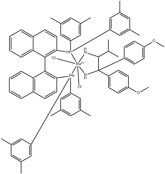 RuCl2[(R)-xylbinap][(R)-daipen] 化学構造式