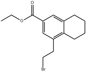ethyl 4-(2-bromoethyl)-5,6,7,8-tetrahydronaphthalene-2-carboxylate 结构式