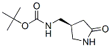 Carbamic acid, [[(3S)-5-oxo-3-pyrrolidinyl]methyl]-, 1,1-dimethylethyl ester Structure