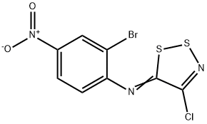 2-BROMO-N-(4-CHLORO-5H-1,2,3-DITHIAZOL-5-YLIDENE)-4-NITROBENZENAMINE 结构式