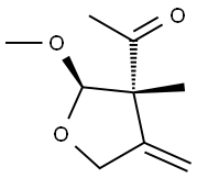 Ethanone, 1-[(2R,3R)-tetrahydro-2-methoxy-3-methyl-4-methylene-3-furanyl]-, Struktur