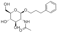 PHENYLPROPYL 2-ACETAMIDO-2-DEOXY-BETA-D-GLUCOPYRANOSIDE 化学構造式