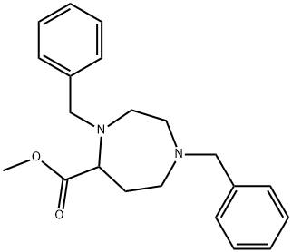 1H-1,4-DIAZEPINE-5-CARBOXYLIC ACID, HEXAHYDRO-1,4-BIS(PHENYLMETHYL)-, METHYL ESTER Struktur