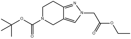 2H-PYRAZOLO[4,3-C]PYRIDINE-2-ACETIC ACID, 5-[(1,1-DIMETHYLETHOXY)CARBONYL]-4,5,6,7-TETRAHYDRO-, ETHYL ESTER Structure