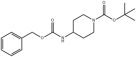 4-[(ベンジルオキシカルボニル)アミノ]ピペリジン-1-カルボン酸tert-ブチル 化学構造式