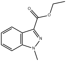 1-メチル-1H-インダゾール-3-カルボン酸エチル 化学構造式