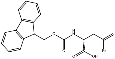 (R)-N-FMOC-(2-ブロモアリル)グリシン 化学構造式