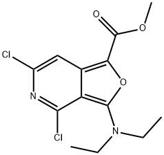 Furo[3,4-c]pyridine-1-carboxylic  acid,  4,6-dichloro-3-(diethylamino)-,  methyl  ester 化学構造式