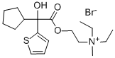 2-[[シクロペンチルヒドロキシ(2-チエニル)アセチル]オキシ]-N,N-ジエチル-N-メチルエタンアミニウム 化学構造式