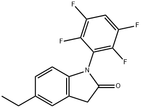 5-Ethyl-1,3-dihydro-1-(2,3,5,6-tetrafluorophenyl)-2H-indol-2-one,220991-61-7,结构式