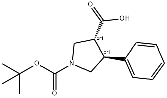 1-[(TERT-BUTYL)OXYCARBONYL]-4-PHENYLPYRROLINE-3-CARBOXYLIC ACID|反式-N-(叔丁氧羰基)-4-苯基吡咯烷-3-羧酸