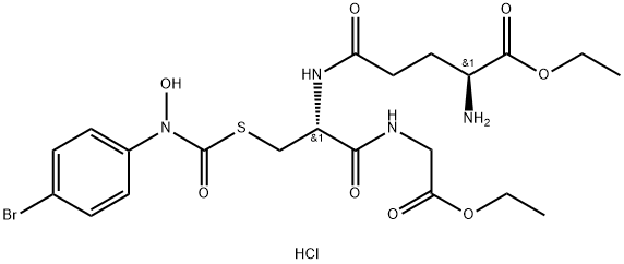 L-gamma-Glutamyl-S-[[(4-bromophenyl)hydroxyamino]carbonyl]-L-cysteinylglycine diethyl ester monohydrochloride 化学構造式