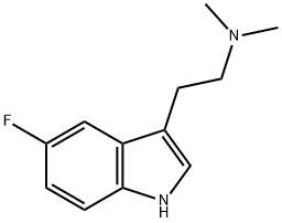 5-FLUORO-N,N-DIMETHYLTRYPTAMINE 化学構造式