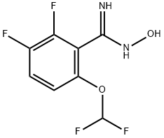 6-Difluoromethoxy-2,3-difluoro-N-hydroxy-benzamidine 化学構造式