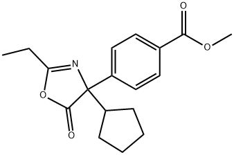 Benzoic  acid,  4-(4-cyclopentyl-2-ethyl-4,5-dihydro-5-oxo-4-oxazolyl)-,  methyl  ester 结构式