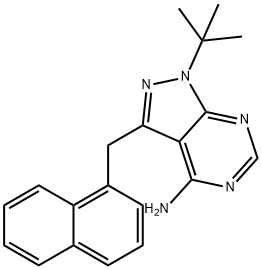 4-氨基1-叔丁基-3-(1'-萘甲基)吡唑并[3,4-D]嘧啶,221244-14-0,结构式