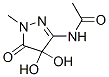 Acetamide,  N-(4,5-dihydro-4,4-dihydroxy-1-methyl-5-oxo-1H-pyrazol-3-yl)- Struktur