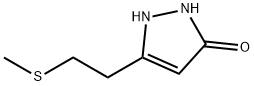 3H-Pyrazol-3-one,  1,2-dihydro-5-[2-(methylthio)ethyl]- 结构式