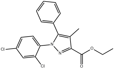 1-(2,4-Dichlorophenyl)-4-Methyl-5-phenyl-1H-pyrazole-3-carboxylic Acid Ethyl Ester 结构式