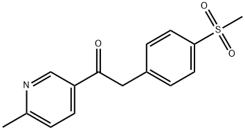 2-(4-甲磺酰基苯基)-1-(6-甲基吡啶-3-基)-乙酮,221615-75-4,结构式