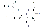 2-[[3-(N-Ethylbutanoylamino)-2,4,6-triiodophenyl]oxy]hexanoic acid 结构式
