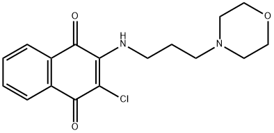 2-クロロ-3-[(3-モルホリノプロピル)アミノ]-1,4-ナフトキノン 化学構造式