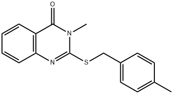 4(3H)-Quinazolinone, 3-methyl-2-[[(4-methylphenyl)methyl]thio]- 化学構造式