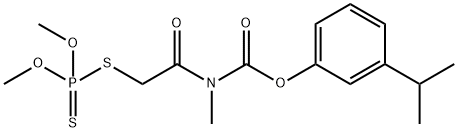 N-Methyl-N-[[(dimethoxyphosphinothioyl)thio]acetyl]carbamic acid m-cumenyl ester,22343-07-3,结构式