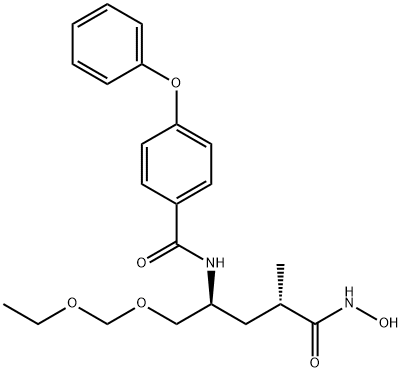 N-[(1S,3S)-1-[(ETHOXYMETHOXY)METHYL]-4-(HYDROXYAMINO)-3-METHYL-4-OXOBUTYL]-4-PHENOXYBENZAMIDE 结构式