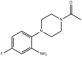 2-(4-Acetyl-piperazin-1-yl)-5-fluoroaniline Struktur