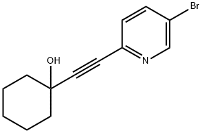 5-bromo-2-[2-(1-hydroxycyclohexyl)ethynyl]pyridine 结构式