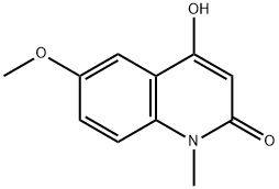 4-Hydroxy-6-methoxy-1-methyl-2(1H)-quinolinone Struktur