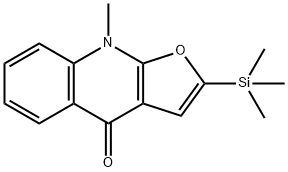 Furo[2,3-b]quinolin-4(9H)-one,  9-methyl-2-(trimethylsilyl)- Structure