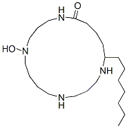 19-Heptyl-10-hydroxy-1,5,10,14-tetraazacyclononadecan-15-one 结构式