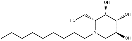 N-(n-Nonyl)deoxygalactonojirimycin, 223771-83-3, 结构式