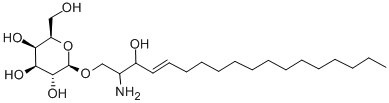 (2S,3R,4E)-1-(β-D-ガラクトピラノシルオキシ)-2-アミノ-4-オクタデセン-3-オール 化学構造式
