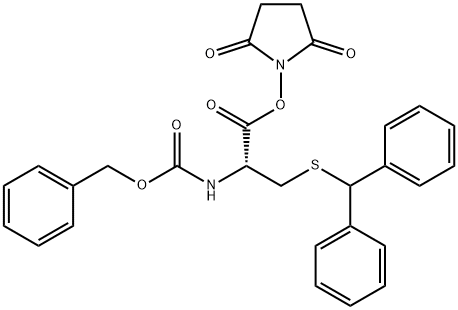 [(R)-2-[(2,5-ジオキソ-1-ピロリジニル)オキシ]-2-オキソ-1-[(ジフェニルメチルチオ)メチル]エチル]カルバミド酸ベンジル 化学構造式