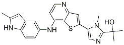 2-(1-Methyl-5-(7-(2-Methyl-1H-indol-5-ylaMino)thieno[3,2-b]pyridin-2-yl)-1H-iMidazol-2-yl)propan-2-ol Structure