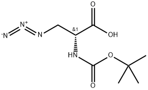 3-叠氮基-N-[叔丁氧羰基]-D-丙氨酸 结构式